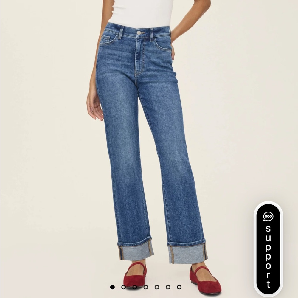 NWT Straight Leg Cuffed Jeans